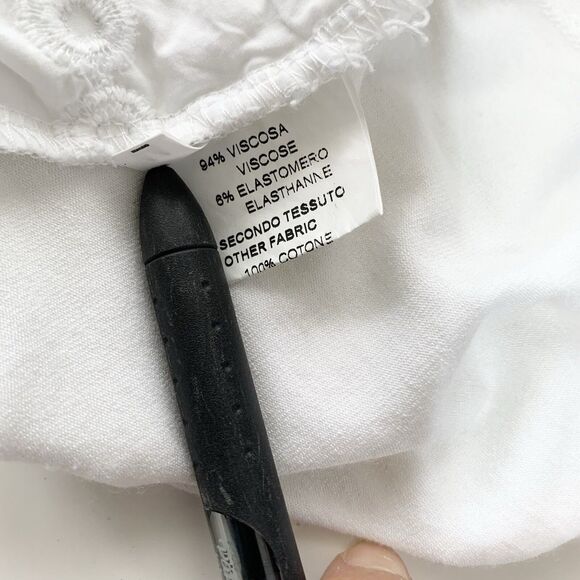 Whyci Womens Size 44 White Pleated V-Neck 3/4 Sleeve Dress Knee Length - Picture 9 of 12